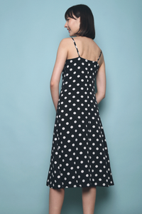 Jones Polka Dotted Midi Dress Black