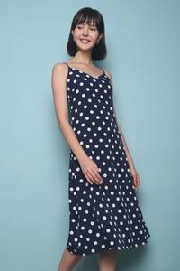 Jones Polka Dotted Midi Dress Navy