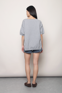 Keepsake High Low Boxy Knit Top Grey