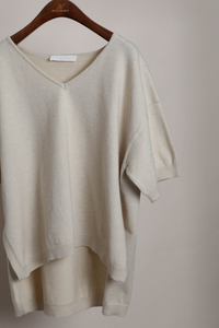 Keepsake High Low Boxy Knit Top Cream