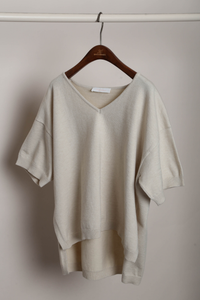 Keepsake High Low Boxy Knit Top Cream