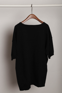 Keepsake High Low Boxy Knit Top Black