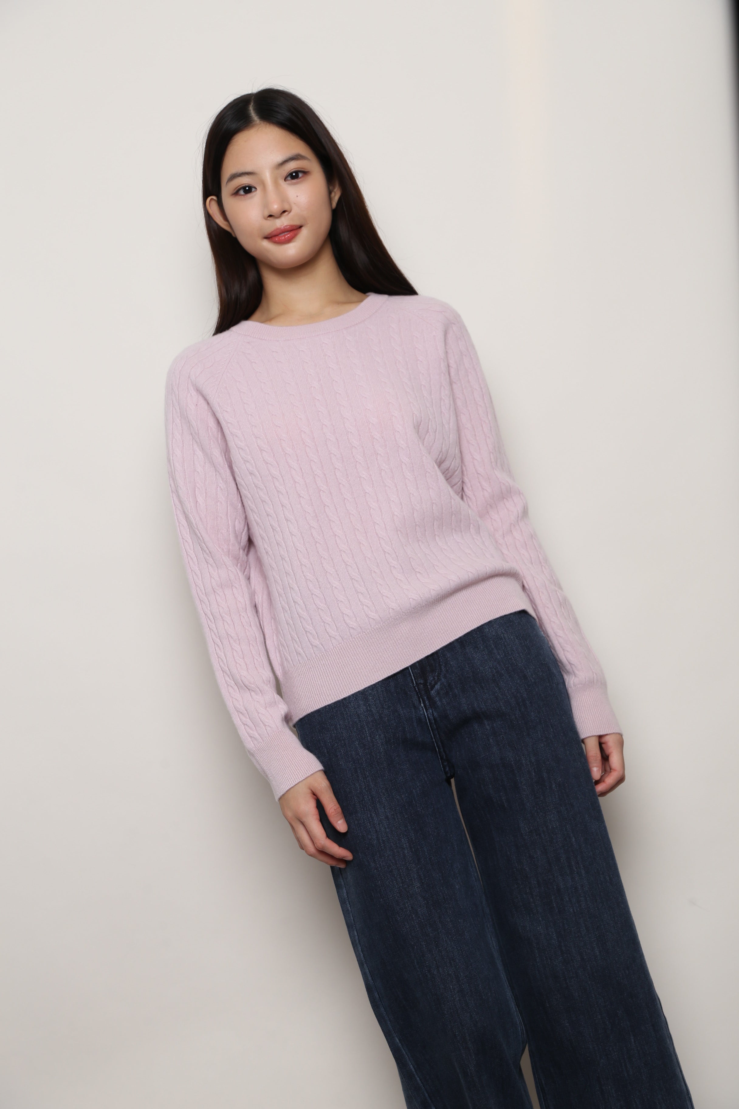 (Premium) Countryside Cable Knit Sweater Pink (Backorder)