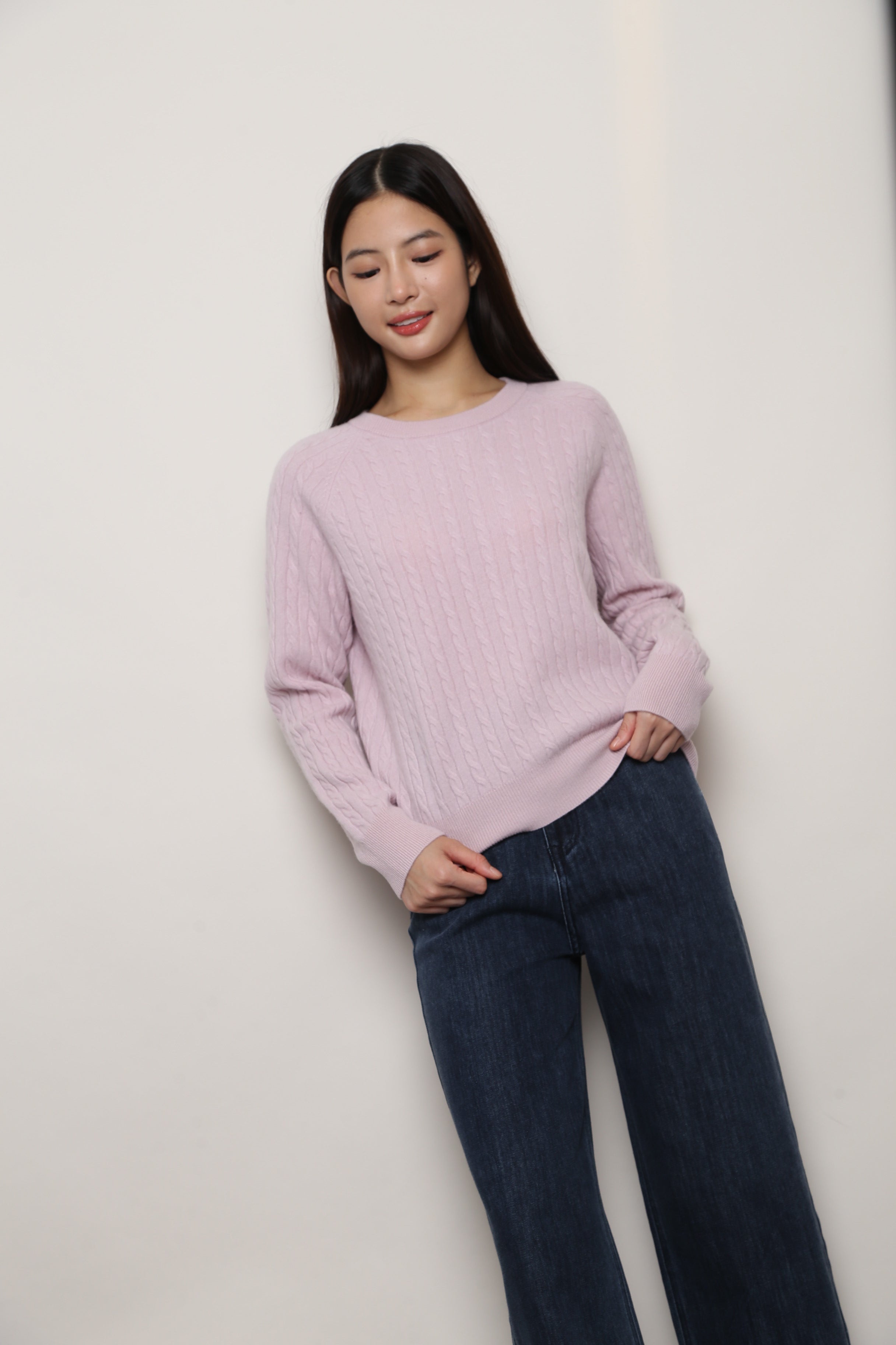 (Premium) Countryside Cable Knit Sweater Pink (Backorder)