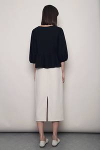 Laurel Lace Pleat Blouse Navy