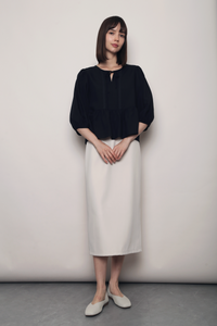 Laurel Lace Pleat Blouse Navy
