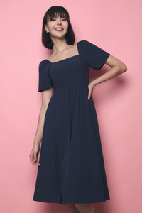 Laurel Padded Cross Back Dress Navy