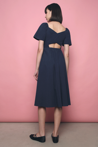 Laurel Padded Cross Back Dress Navy