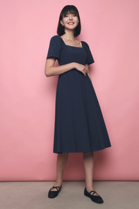 Laurel Padded Cross Back Dress Navy