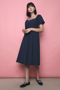 Laurel Padded Cross Back Dress Navy