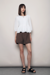 Laurel Lace Pleat Blouse White