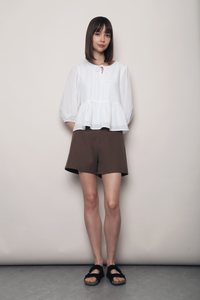 Laurel Lace Pleat Blouse White