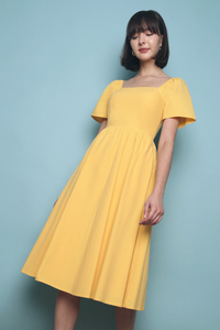 Laurel Padded Cross Back Dress Yellow