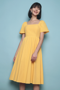 Laurel Padded Cross Back Dress Yellow