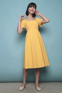 Laurel Padded Cross Back Dress Yellow