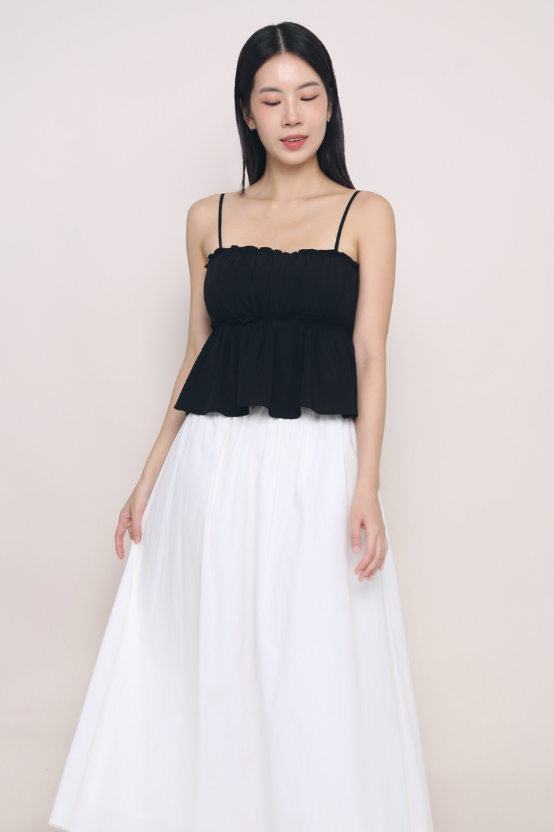 Seth Pleated Babydoll Top Black