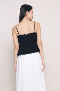 Seth Pleated Babydoll Top Black