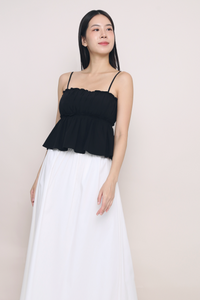 Seth Pleated Babydoll Top Black