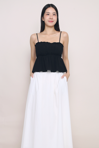 Seth Pleated Babydoll Top Black