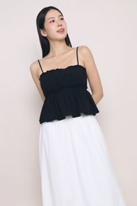 Seth Pleated Babydoll Top Black