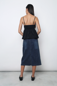 Lisbon Pleated Bubble Top Black (Backorder)