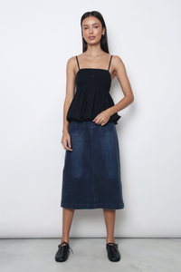 Lisbon Pleated Bubble Top Black (Backorder)