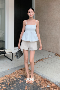 Lisbon Pleated Bubble Top White (Backorder)