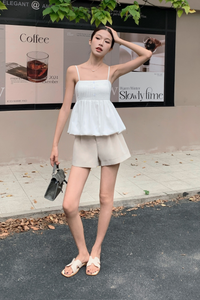 Lisbon Pleated Bubble Top White (Backorder)