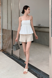 Lisbon Pleated Bubble Top White (Backorder)