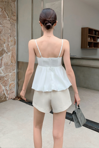 Lisbon Pleated Bubble Top White (Backorder)