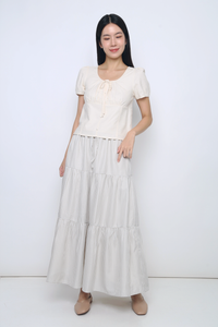Loen Ruche Blouse Ivory (Backorder)