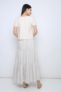 Loen Ruche Blouse Ivory (Backorder)