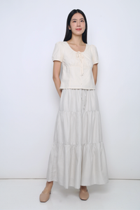 Loen Ruche Blouse Ivory (Backorder)