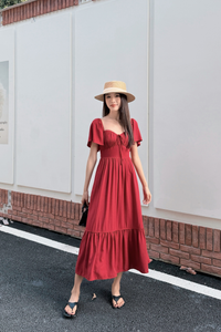 Lumiere Sweetheart Midaxi Dress Cherry