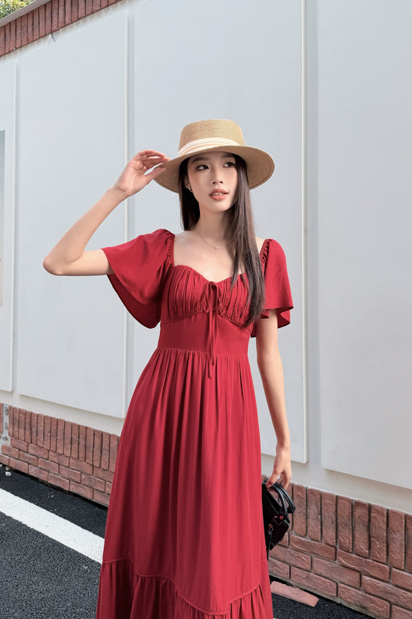 Lumiere Sweetheart Midaxi Dress Cherry