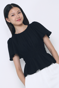 Lush Pleat Blouse Black