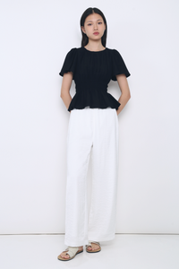 Lush Pleat Blouse Black