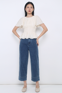 Lush Pleat Blouse Cream