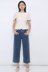 Lush Pleat Blouse Cream
