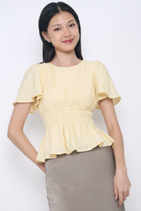Lush Pleat Blouse Vanilla Yellow