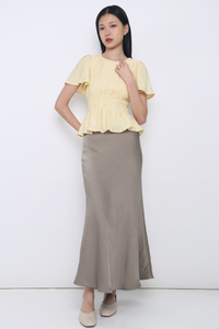 Lush Pleat Blouse Vanilla Yellow