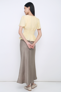 Lush Pleat Blouse Vanilla Yellow