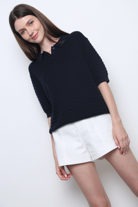 Lyon Waffle Polo Knit Twilight Navy (Restock)
