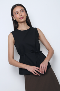 Mademoiselle Sleeveless Blouse Black (Backorder)