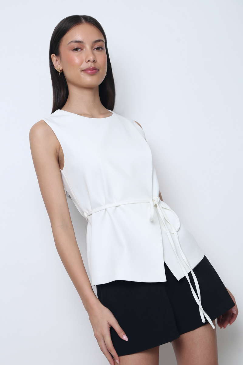 Mademoiselle Sleeveless Blouse Ivory (Backorder)