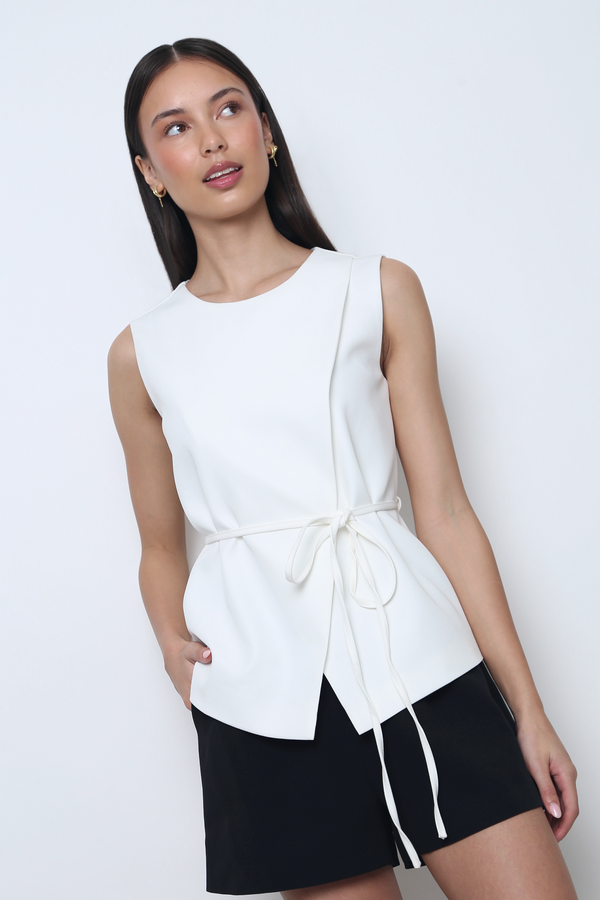 Mademoiselle Sleeveless Blouse Ivory (Backorder)