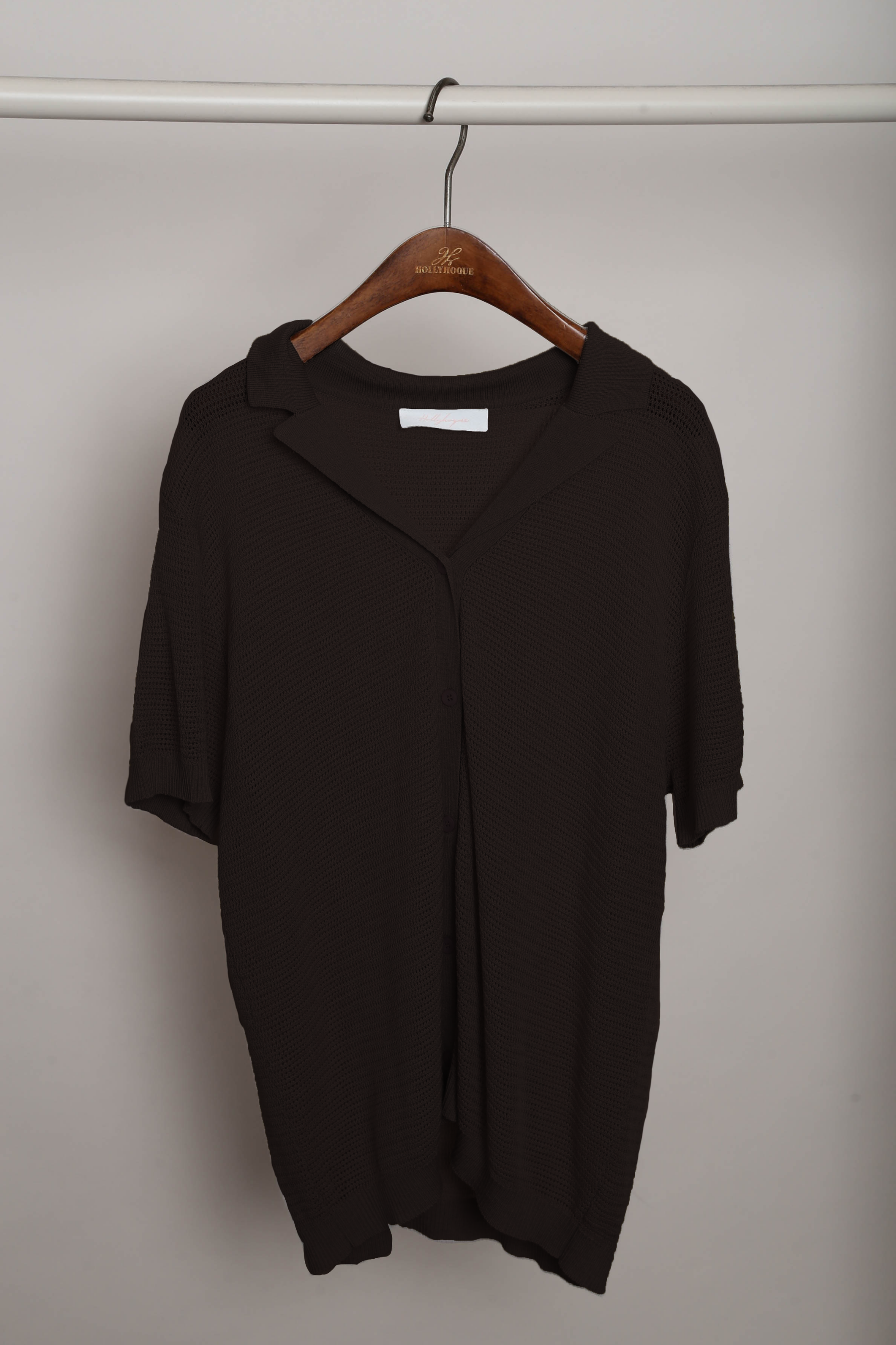 Maison Net Knit Blouse Mocha