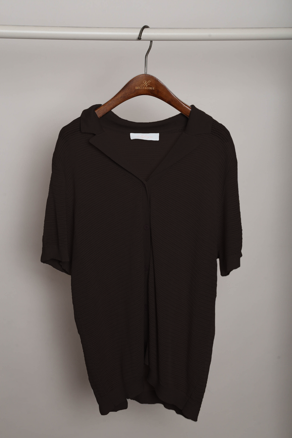 Maison Net Knit Blouse Mocha