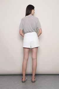 Maison Net Knit Blouse Grey