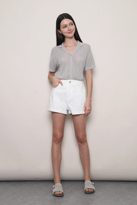 Maison Net Knit Blouse Grey